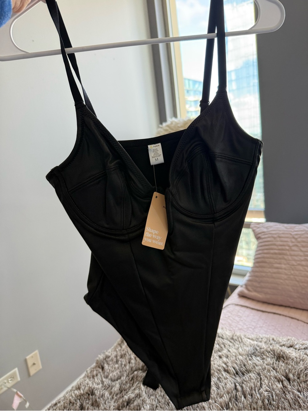 Black Structured Underwire Shaping Bodysuit